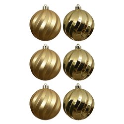 Set palline albero Natale (6pz-8cm) Plastica Gold 026073