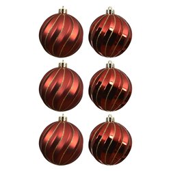 Set palline albero Natale (6pz-8cm) Plastica Red 026072