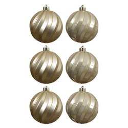 Set palline albero Natale (6pz-8cm) Plastica Pearl 026076