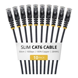 Cavo di rete 6 U/UTP Patch Cable 10 Pack Black 0,5m N6PAT50CMBKS10PK