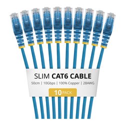 Cavo di rete 6 U/UTP Patch Cable 10 Pack Blue 0,5m N6PAT50CMBLS10PK