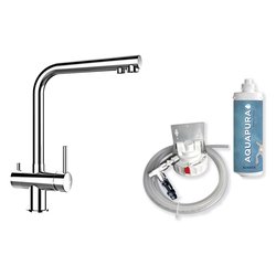 Miscelatore lavello doppio comando e sistema filtrante 3 vie AQUAPURA Cromo lucido SXPUR380