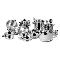 Batteria pentole Inox 24 pz DIETETICA Cromo lucido 010500000003