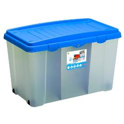 Contenitore (120Lt) con coperchio FAMILY BOX Trasparente azzurro 13400