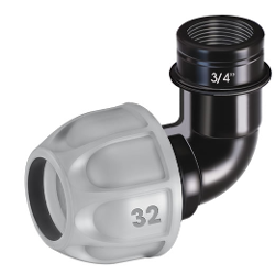 Raccordo a gomito filettato F per tubo polietilene 1" RAINJET 90273