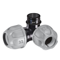 Raccordo a gomito con attaco F per tubo polietilene 1" RAINJET 90426