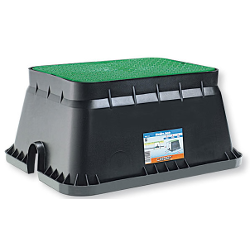 Pozzetto impianto irrigazione Grande con coperchio RAINJET (56x46x25 cm) Nero e Verde 90510