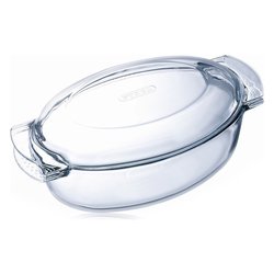 Casseruola Vetro borosilicato (38x23cm) ovale con coperchio Trasparente 460A000