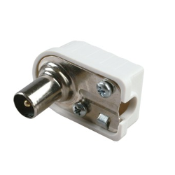 Connettore antenna Spina Angolare M 75 Ohm White
