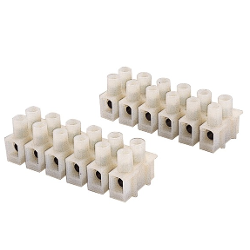 Set morsetti elettrici 6 Poli 2 pz Bianco per cavi 2,5 mmq PP0505