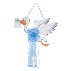 Image of Fiocco nascita Cicogna grande (90x100cm) Azzurro FC CI G cod094