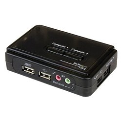 Kvm switch Commutatore Vga Usb a Doppia Porta Black SV211KUSB