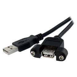 Cavo USB 2.0 Extension per Montaggio a Pannello Black 0,3m USBPNLAFAM1