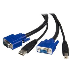Kvm switch Cavo per Commuttatore 2in1 Vga e Usb Black SVUSB2N1 6