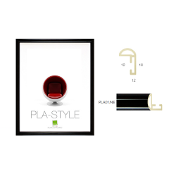Cornice plastica (24x30cm) BASIC PLA STYLE Nero lucido PLA01 NE 09