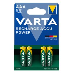 Batteria Ministilo AAA ricaricabile 1000mAh RECHARGE ACCU POWER 4pz 05703301404