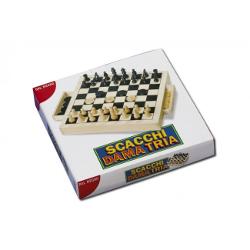 Scacchi Dama Tria in Legno gioco in Italiano 53490