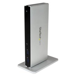 HUB 5 in 1 Docking Station Usb 3.0 Dual Display Silver e Black USB3SDOCKDD