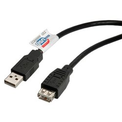 Cavo USB 2.0 Extension Black 1,8m RO11 02 8948