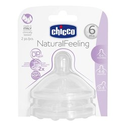 Tettarella Silicone 2 pz flusso pappa (6m+) NATURAL FEELING 00081057200000