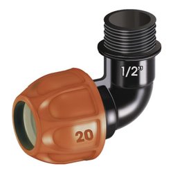 Raccordo a gomito filettato M per tubo polietilene 16,6 - 20 mm RAINJET 90324