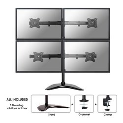 Supporto monitor scrivania Portata 8 Kg VESA 100 x 100 Quad Arm Desk Black NM D335D4BLACK