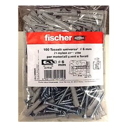 Set tasselli plastica con vite (6 mm) Kit 100 536929