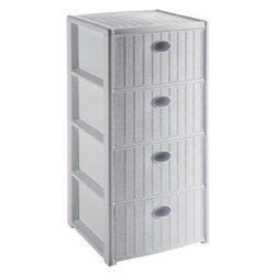 Cassettiera salvaspazio 4C (40x40x80cm) ELEGANCE Bianco 30400