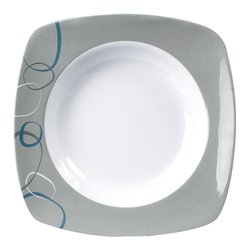 Piatto (22x22 cm) Fondo CASCADE Bianco e Grigio 0830026N C4S