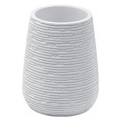 Bicchiere porta spazzolino GEMINI Bianco cemento (8,8x10,9 cm) GM98 02