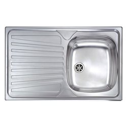 Lavello 1 vasca (79x50cm) MONDIAL Inox Satinato 011541DCSSX