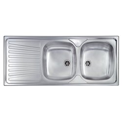 Lavello 2 vasche (116x50cm) MONDIAL Inox Satinato 011547DCSSX