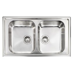 Lavello 2 vasche (86x50cm) CRISTAL Inox Satinato 010014XCSSP