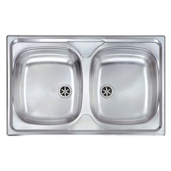 Lavello 2 vasche (79x50cm) MONDIAL Inox Satinato 011542XCSSX