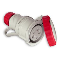 Presa elettrica 3P+T 16A CEE IP67 cavo assiale ARGO rosso e bianco 71165