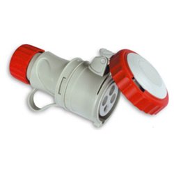 Presa elettrica 3P+T 16A CEE IP67 cavo assiale ARGO rosso e bianco 71164