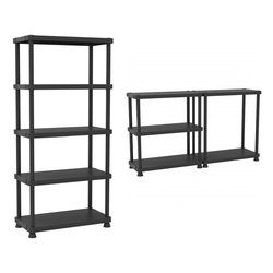 Scaffale in kit a incastro rapido 12045 5C nero (120x40x187,5 cm) 1002525