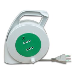 Avvolgicavo elettrico PIUMA 2P Bianco e Verde H05VV-F 3x1 mmq 5m 01163