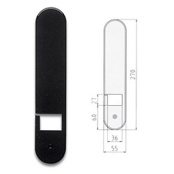 Placca copri avvolgitore tapparelle Nero lucido (27x5,5 cm) 88948800005