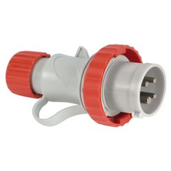Spina elettrica 3P+T 16A CEE IP67 cavo assiale ARGO rosso e bianco 70144