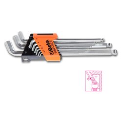 Set chiavi maschio esagonale con sfera per brugole 9 pz 96BP/SC9 Cromo 000960974