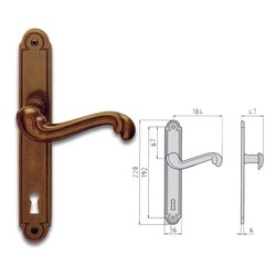 Maniglie porta coppia su placca p90 BAROCCO Brunito 44290089000