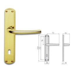 Maniglie porta coppia su placca p90 MILENA Ottone lucido 55744089001