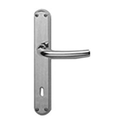 Maniglie porta coppia su placca p90 MILENA Cromo satinato 55744089003