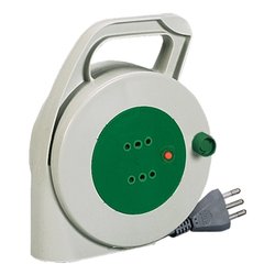 Avvolgicavo elettrico PIUMA 2P Bianco e Verde H05VV-F 3x1 mmq 10m 01203