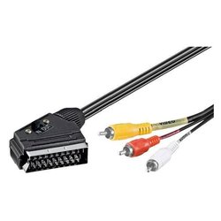Cavo adattatore Video Scart Rca In&Out 2m ICOC SCART 3RGB