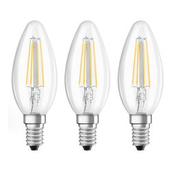 Set lampadine led (3 pz) candela E14 (4W) , luce calda