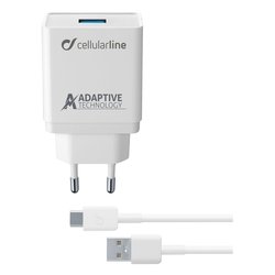 Caricabatterie USB Type-C, USB Type-A ADAPTIVE FAST CHARGER KIT 15W White ACHSMKIT15WTYCW