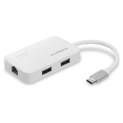 Adattatore di rete Gigabit (1000Base-TX) Type C + Hub 3 Porte White EU 4308