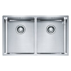 Lavello 2 vasche (74x45cm) Bxx 220 34 34 120 34 34 BOX Inox Spazzolato 127 0370 188
